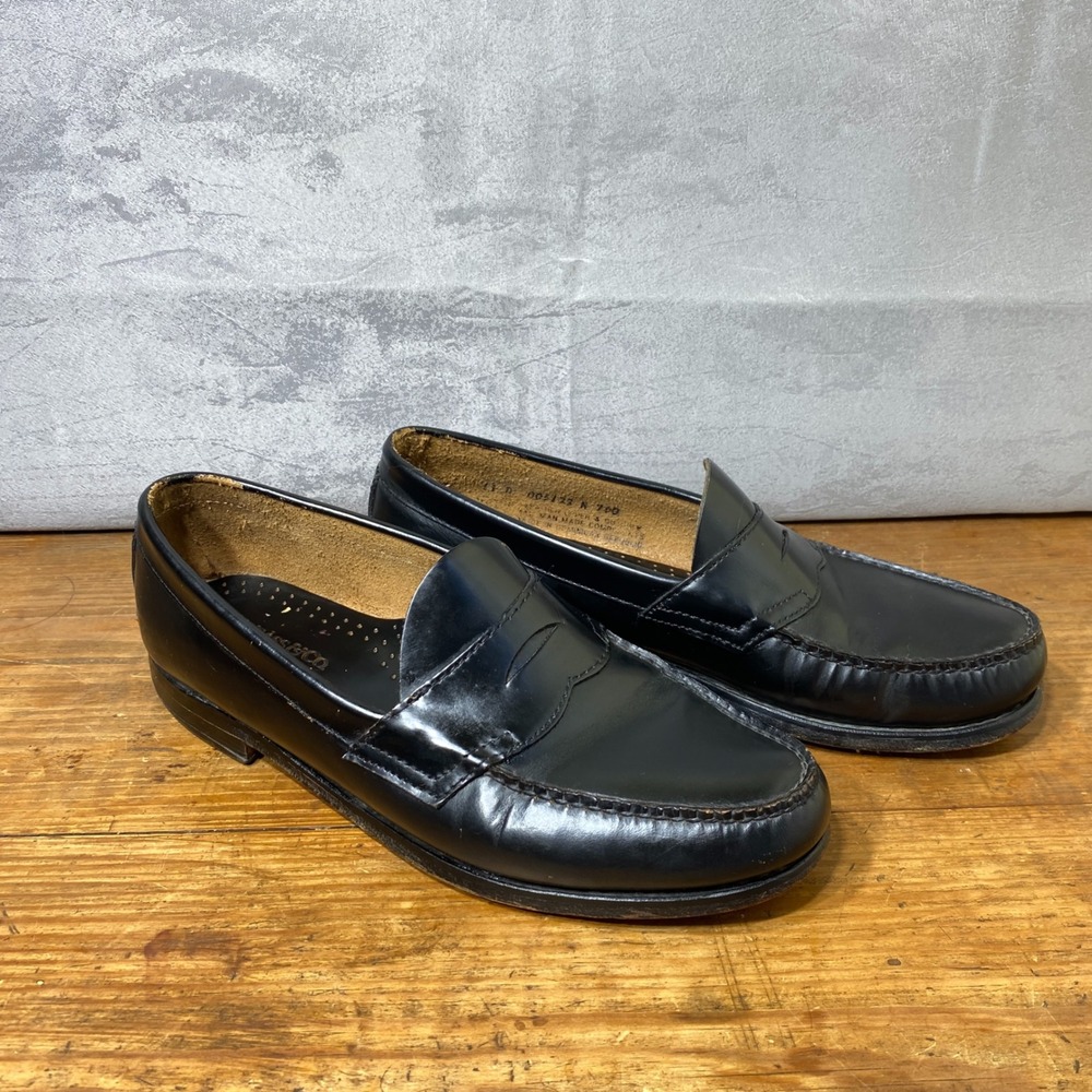 GH Bass Larson Mens Black Leather Penny Loafers Slip On Dress Shoes 11 D 005122